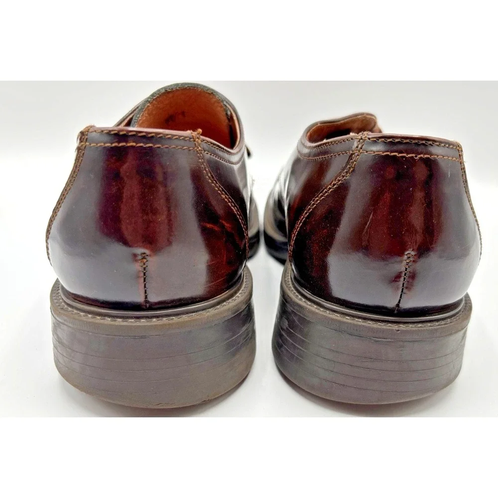 Alfani Made in Italy Men's Dark Brown Leather Apron Shoes Size 9.5